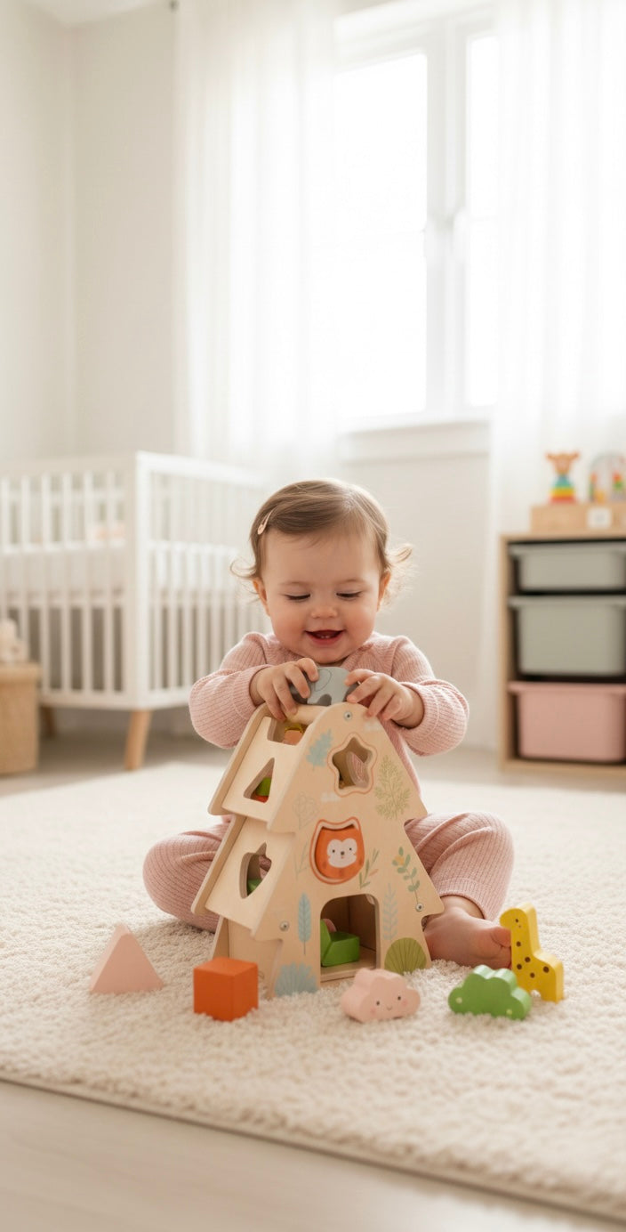 Maison d’éveil en bois Montessori – Apprendre en jouant