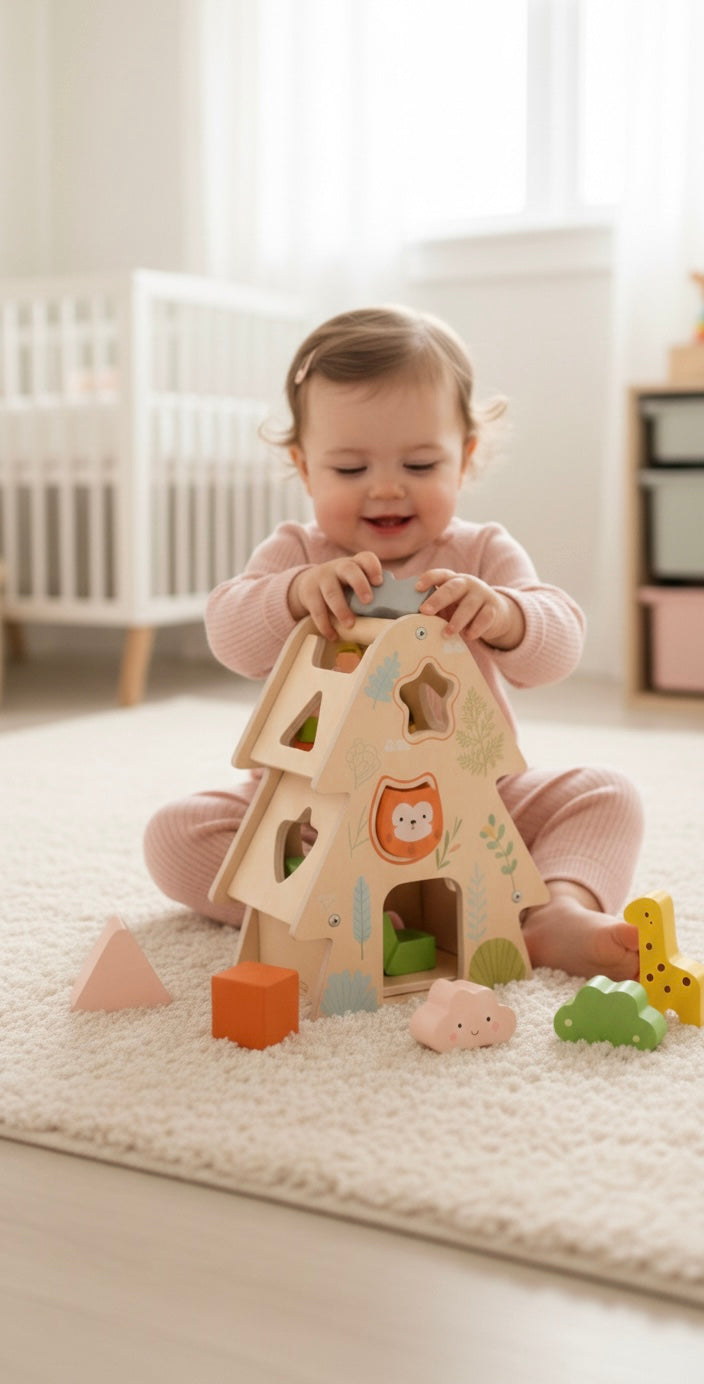 Maison d’éveil en bois Montessori – Apprendre en jouant