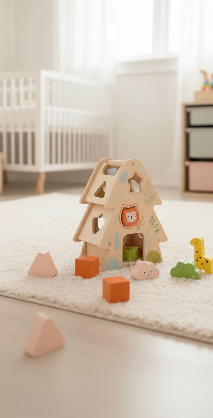 Maison d’éveil en bois Montessori – Apprendre en jouant